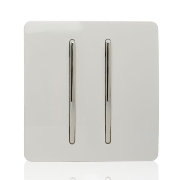 Trendi Tork 2 Gång 1 Modern Konstnärlig Blank 10 A Vippbrytare Touchbrytare Vit Art-ss3wh