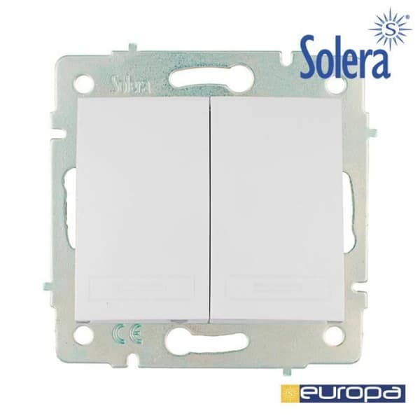 Switch - GREENICE - Europa Solera - 10A - Dubbelknapp - Kommer och går