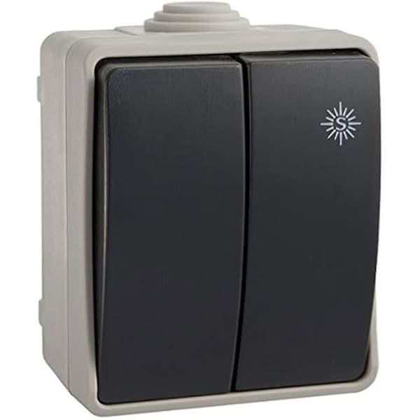 Switch - SOLERA - 3313 - Dubbel vipp - 10A - 250V - IP54 VDE NF certifierad