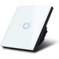 Miniatyrbild 1 av 4: Maclean White Glass LED Touch Light Switch med rund knopp