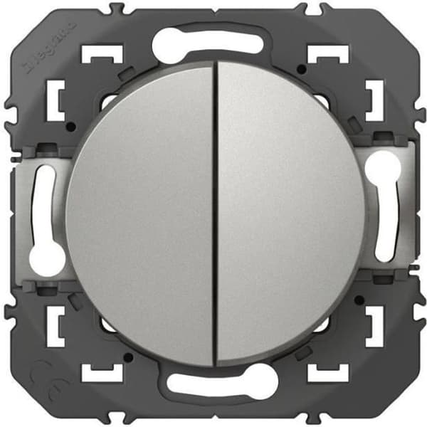 Dubbel tvåvägsbrytare Dooxie 10AX 250V~ - Alu - 600102 - Legrand