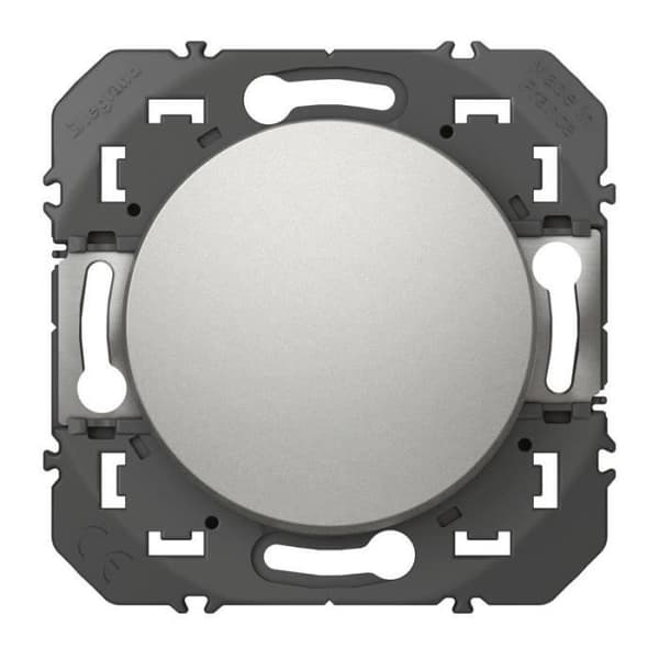 Dooxie 6A enkel tryckknapp - 250V - Aluminiumfinish - 600104 - Legrand