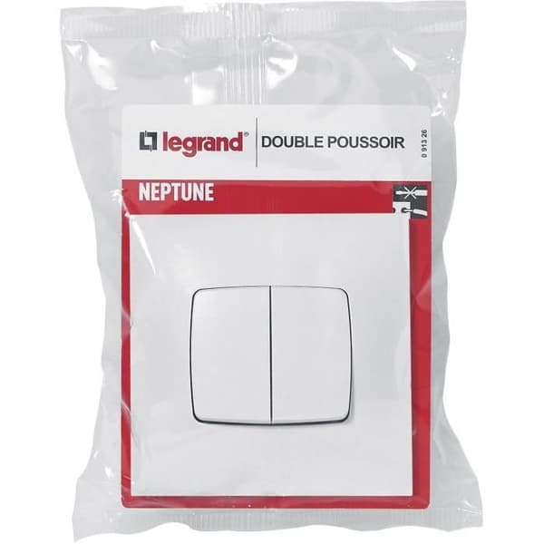 LEGRAND Neptune dubbelskjutare - Vit