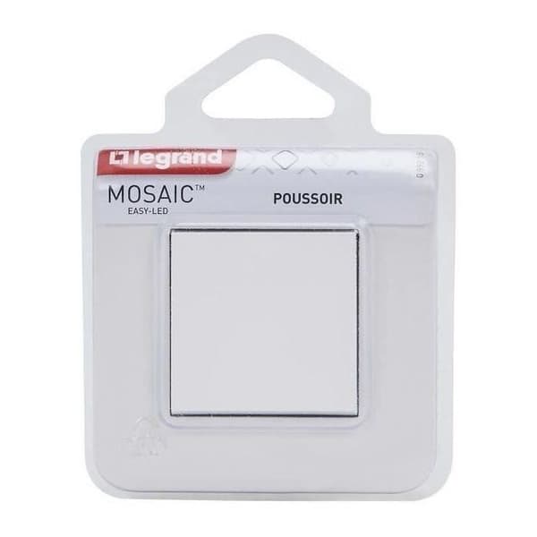 LEGRAND Enkel tryckknapp Mosaic - 6A - Vit