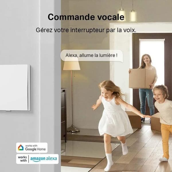 Tapo Ansluten strömbrytare Tapo S210 - trådlös 1-Gang 1 Vägs - kompatibel med Alexa och Google Home - Tapo Hub krävs