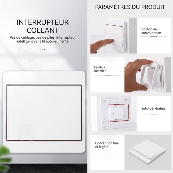 INN trådlös switch med 1 styrenhet och 2 mottagare Smart vattentät trådlös ljusbrytare Enkel att installera