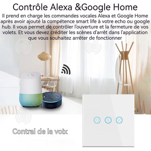 INN 4st Interrupter Väggmonterad Taktile Smartbrytar Set för Ljussblåsare 4-pack WiFi Ansluten Alexa och Google Hem