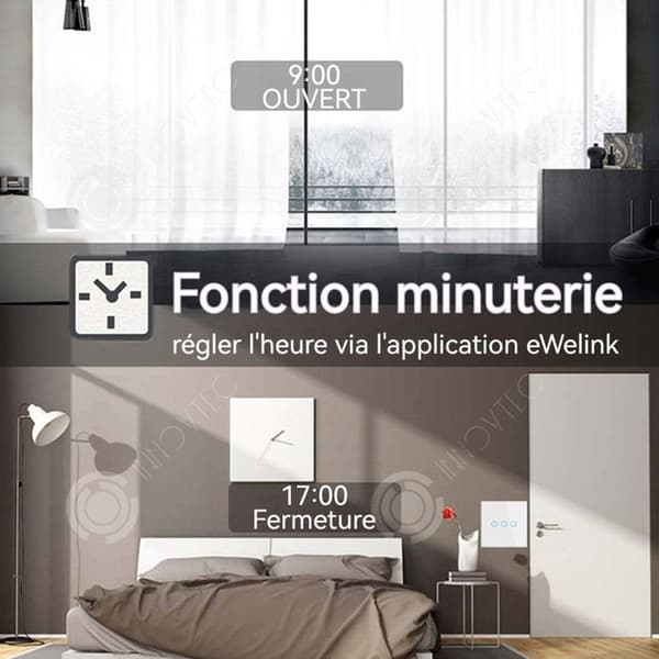 INN 4st Interrupter Väggmonterad Taktile Smartbrytar Set för Ljussblåsare 4-pack WiFi Ansluten Alexa och Google Hem