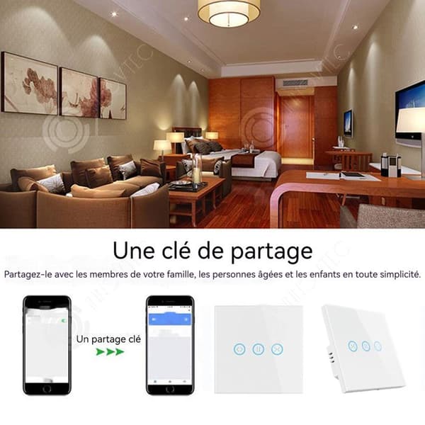 INN 4st Interrupter Väggmonterad Taktile Smartbrytar Set för Ljussblåsare 4-pack WiFi Ansluten Alexa och Google Hem