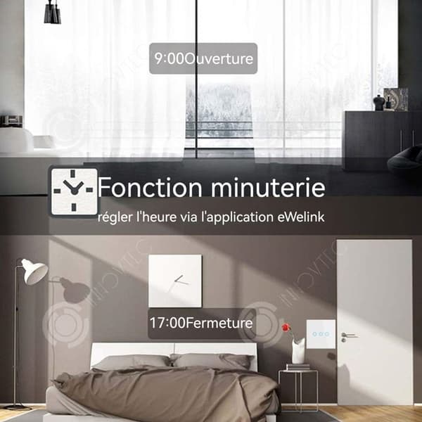 INN Taktströmbrytare 2 PCS 1800W Väggmonterad Taktströmbrytare Stöder WiFi-anslutning Smart strömbrytare vit
