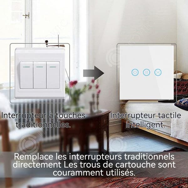 INN Taktströmbrytare 2 PCS 1800W Väggmonterad Taktströmbrytare Stöder WiFi-anslutning Smart strömbrytare vit