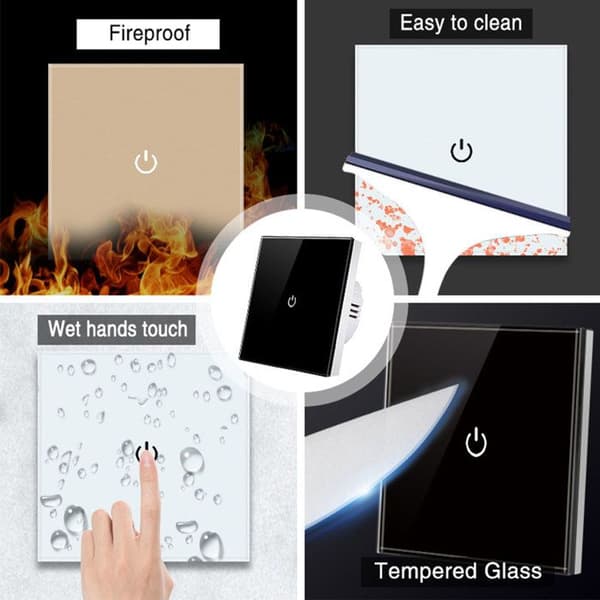 TD® väggmonterad trådlös pekströmbrytare fram och tillbaka led dubbel intelligent dimmer ljustimer design led glasbelysning