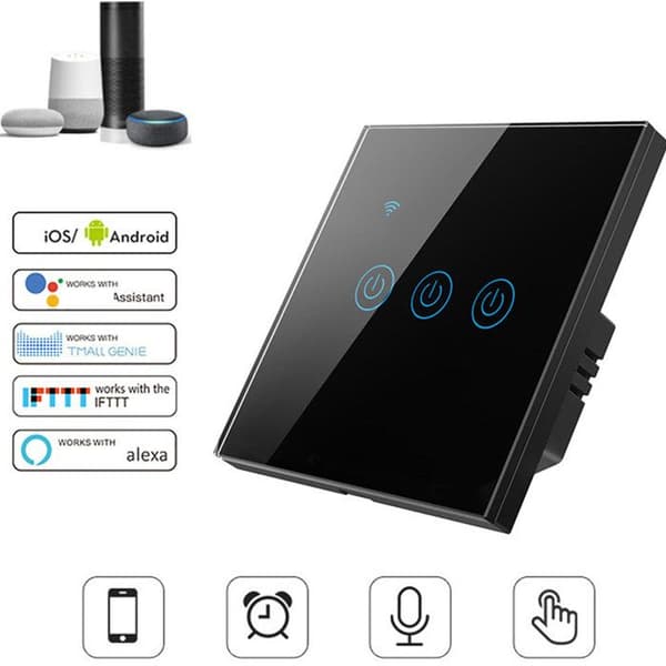 TD® väggmonterad trådlös pekströmbrytare fram och tillbaka led dubbel intelligent dimmer ljustimer design led glasbelysning
