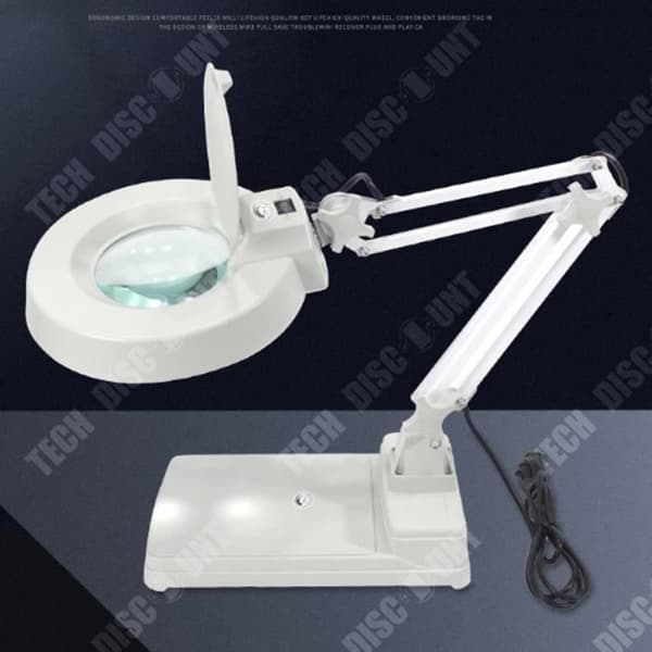 TD® Bärbart hopfällbart arbetsbord LED-glaslampa Ljus Förstoringsglas Bordslampa med belysning