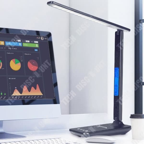 TD® Trådlös Snabbladdning Fällbar Bordslampa Student Ögonskydd Sovrum Sovsal Barn lär sig Inbyggt fäste