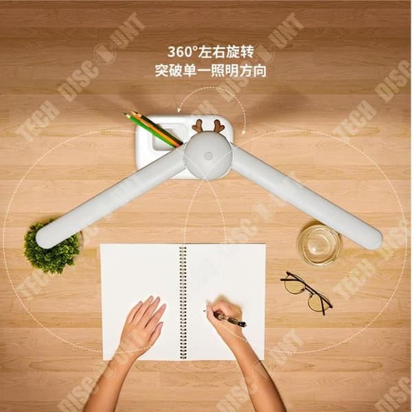 TD® Dubbelhuvud Bordslampa USB Ögonskydd Vitt ljus Studentkontor Skolmaterial Sovrumsdekoration Vit