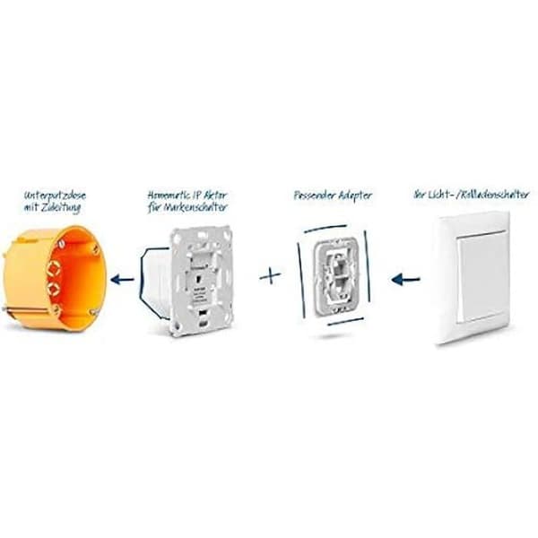 Adaptator - EQ-3 - Homematic - Pack om 20 - Kompatibel med Busch-Jaeger - Inuti i plast