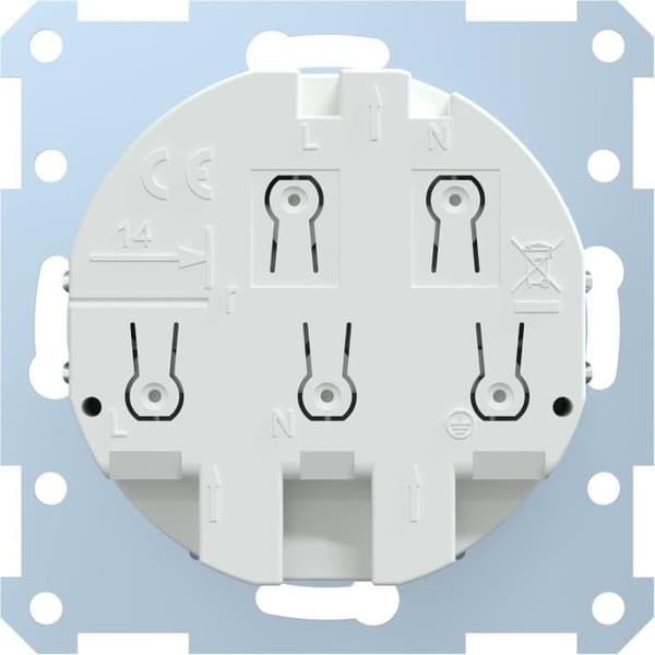 Prise FI-SCHUKO med BRS System M Blanka polär glänsande - Merten 233819