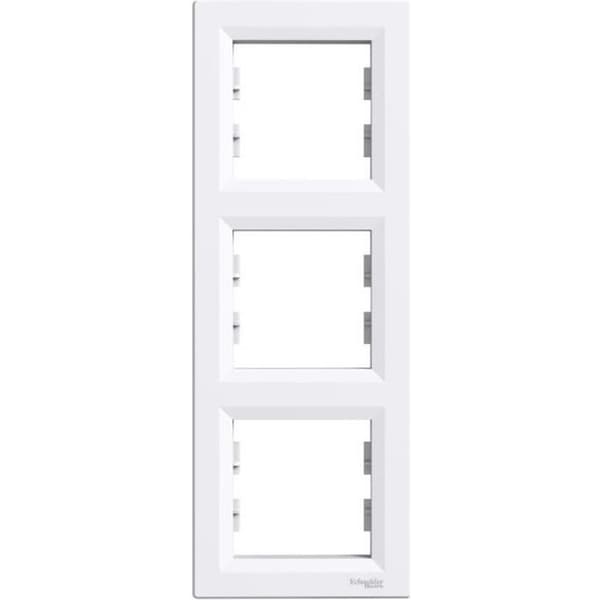 Plakett ramme trippel - Schneider - Asfora - Hvit - 3 posisjoner - Vertikal