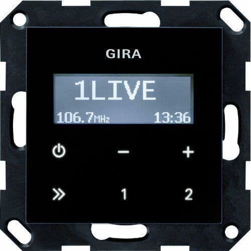 Gira Inbyggd radio RDS utan högtalarsystem Svart glas - 228405