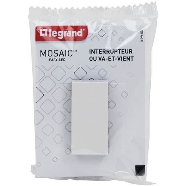 LEGRAND - Vit modulär tvåvägsbrytare, mosaikmodul 45