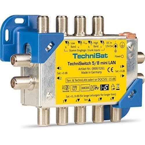 TechniSat 0000/3261 TechniSwitch 5/8 mini Multischalter-Satverteilung med LAN för 8 Teilnehmer - 4019588032613