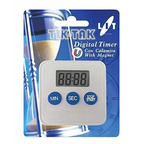 Litgas Digital köksminuterare, Plast, Vit, 6 x 6 x 1.7 cm - 8016572000999