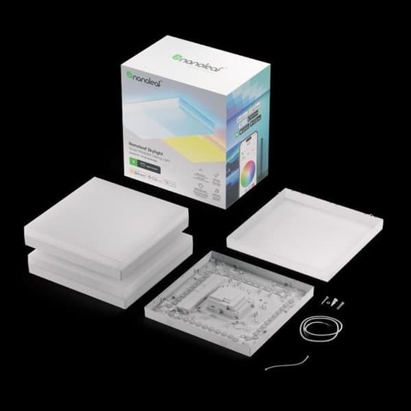 Nanoleaf ljusstyrning | Sky Light Starter Kit (3 paneler) | 6M+ färger med dynamiska scener