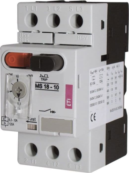 Eti-polam - 4600341 - Motorbrytare 3P 0,06kW 0,16-0,25A MS18 (00)