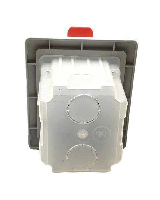Elektromet - 921850 - Vinklad infälld kontaktuttag med ram 5P 16A 400V röd IP GSP 16/5 IP-44 ()