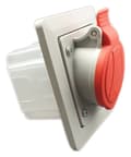 Miniatyrbild 2 av 4: Elektromet - 921850 - Vinklad infälld kontaktuttag med ram 5P 16A 400V röd IP GSP 16/5 IP-44 ()