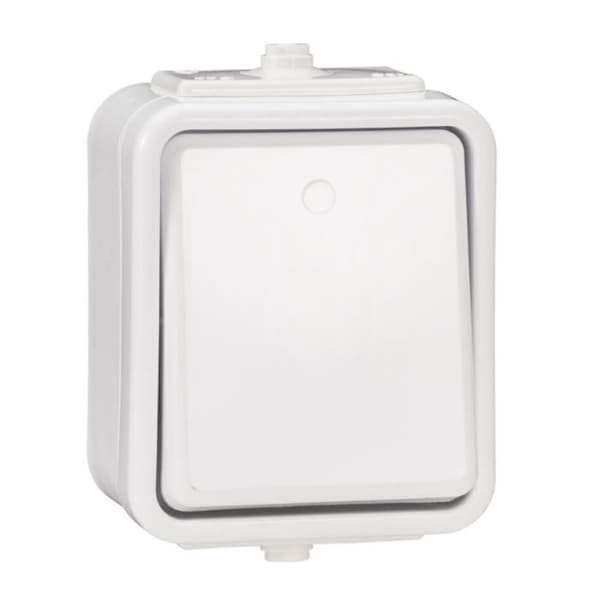 Strömbrytare - SCHNEIDER ELECTRIC - WNT100C01 - Vattentät IP44 - Vit - 10 AX vid 250V AC