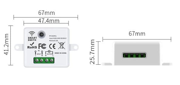 Trådlös belysningsströmbrytare, 433Mhz RF strömbrytare och mottagarsats