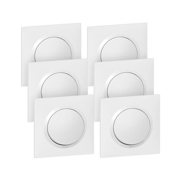 Tvåvägsomkopplare - Legrand - Dooxie X6 - Vit - Plast - Paket om 6