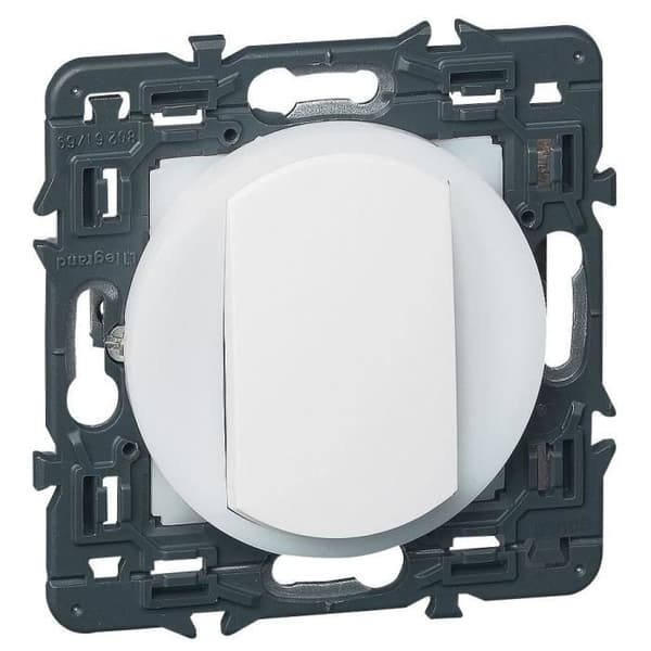 LEGRAND 10A Céliane vit upplyst kronomkopplare - Levereras med vitt lock