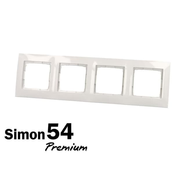 Plakett fyrfoldig - Simon - Simon 54 Premium - Hvit - 4 poser - Innendørs