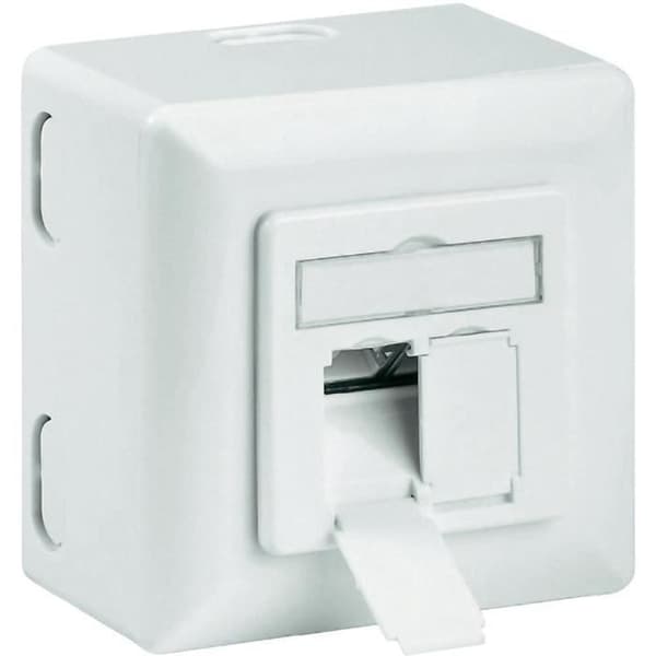 Universal CAT 6a uttag med ytmonteringsram Vit