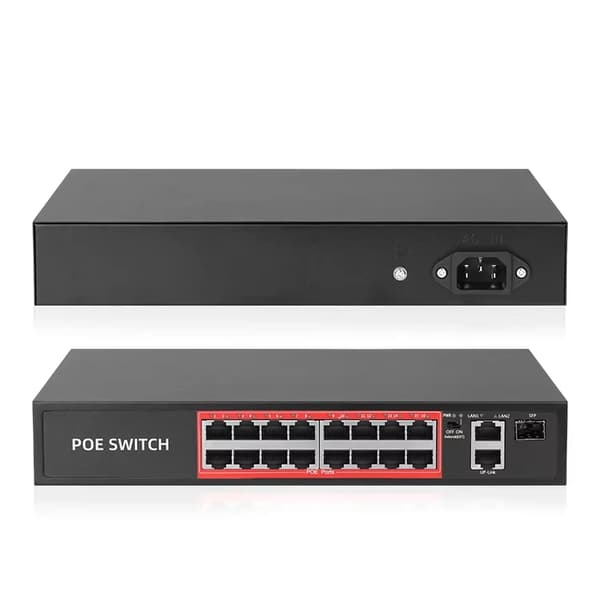 POE-switch, 10/100Mbps transmissionshastighed, 2.0G switchkapacitet,16CH POE Switch