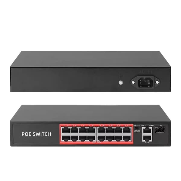 POE-switch, 10/100Mbps transmissionshastighed, 2.0G switchkapacitet,16CH POE Switch