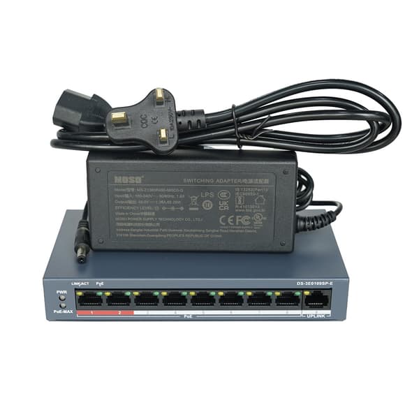 PoE-switch, 8-port, ubemandet LAN-switch, 8-Port PoE
