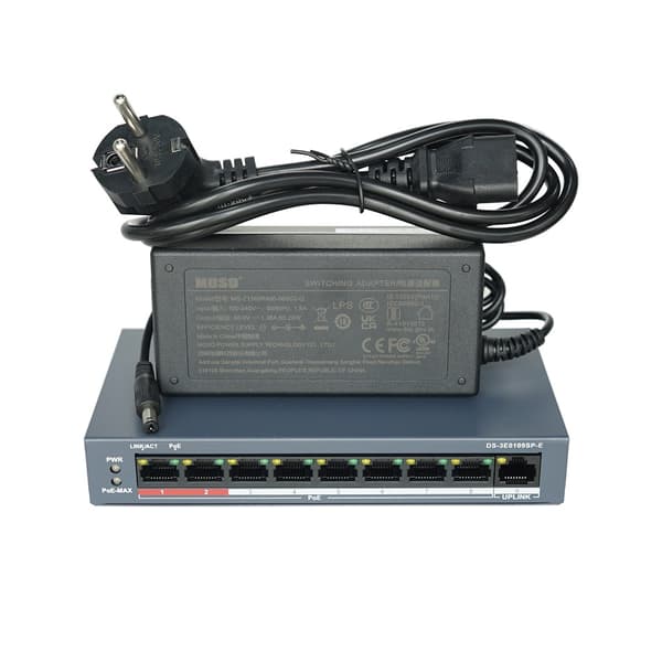 PoE-switch, 8-port, ubemandet LAN-switch, 8-Port PoE