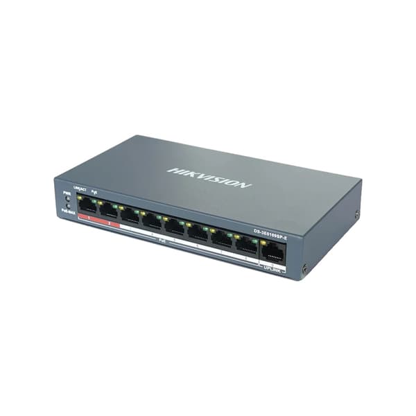 PoE-switch, 8-port, ubemandet LAN-switch, 8-Port PoE