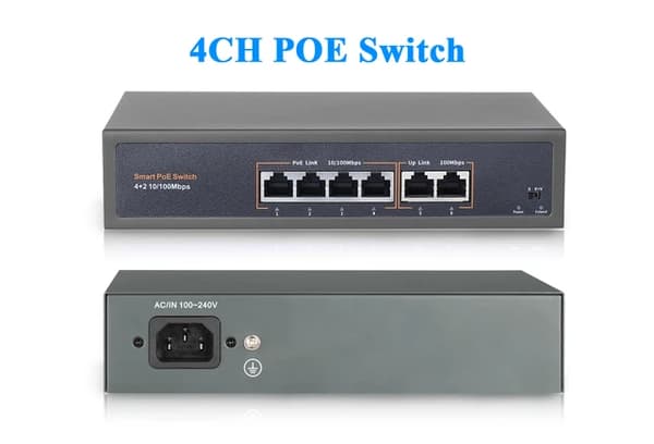 POE-kytkin, Power Over Ethernet, 10/100Mbps tiedonsiirtonopeus, 4CH POE-kytkin