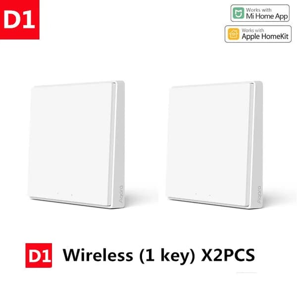 Smart Switch, Zigbee-forbindelse, Fjernbetjening, D1 Trådløs 1 KeyX2