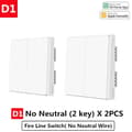 Miniatyrbillede 2 af 2: Smart Switch, Zigbee-forbindelse, Fjernbetjening, D1 Ingen Neutral 2KX2