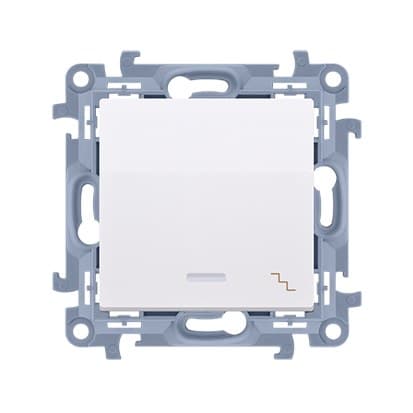 LED-belyst trappbrytare (modul) 10 AX, 250 V~, skruvplintar, vit Simon10
