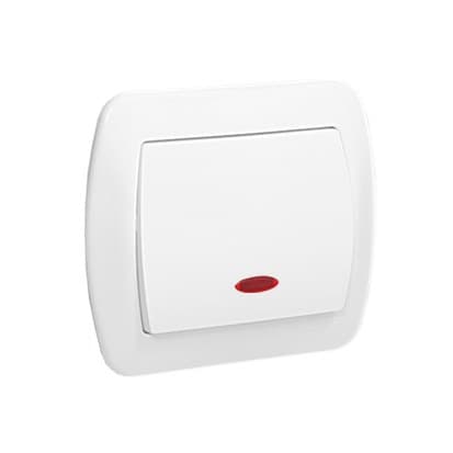 Enpolet afbryder med belyst AW1L/11 Akkord hvid