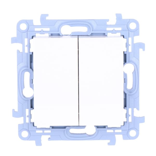 Dobbelt trykknap (modul) 10 AX, 250 V~, skrueterminaler, hvid Simon10
