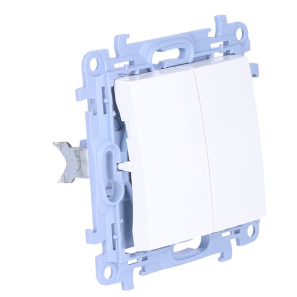 Dobbelt trykknap (modul) 10 AX, 250 V~, skrueterminaler, hvid Simon10