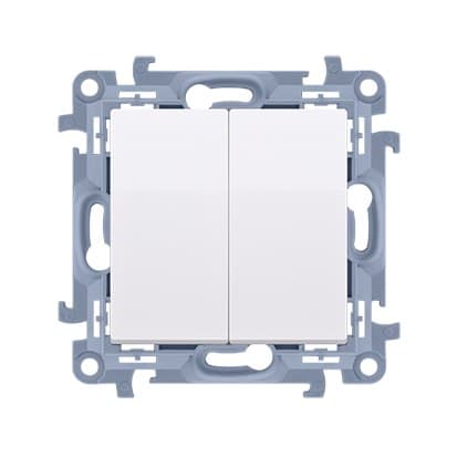 Dobbelt trykknap (modul) 10 AX, 250 V~, skrueterminaler, hvid Simon10